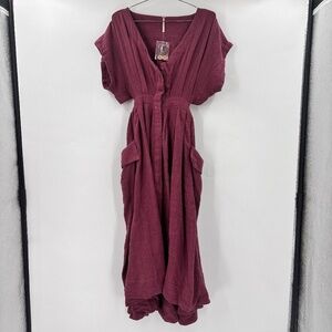 Free People Lotta Midi Dress Mauve Size XS